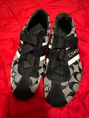 Coach Black and White Signature Logo Sneakers